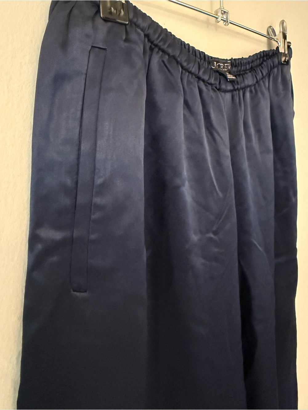 NWT JCrew Tall Cosmo pant in luster charmeuse - Navy - Small Tall - CN716 - Picture 8 of 14